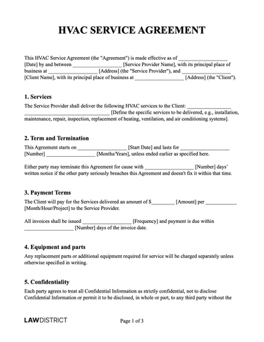 HVAC Service Contract